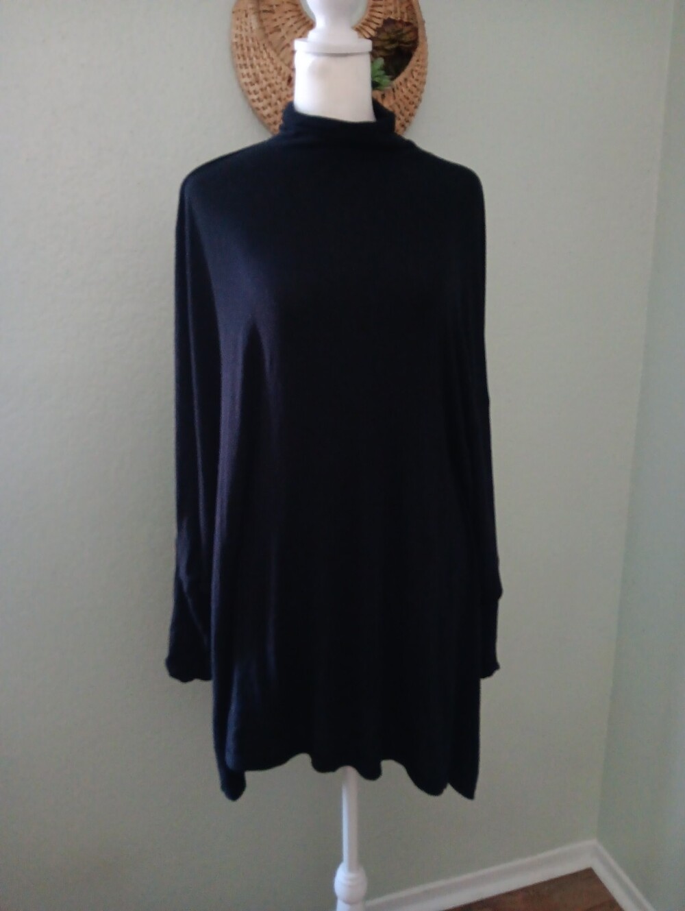 We The Free Black Mock Neck Long Sleeve Tunic